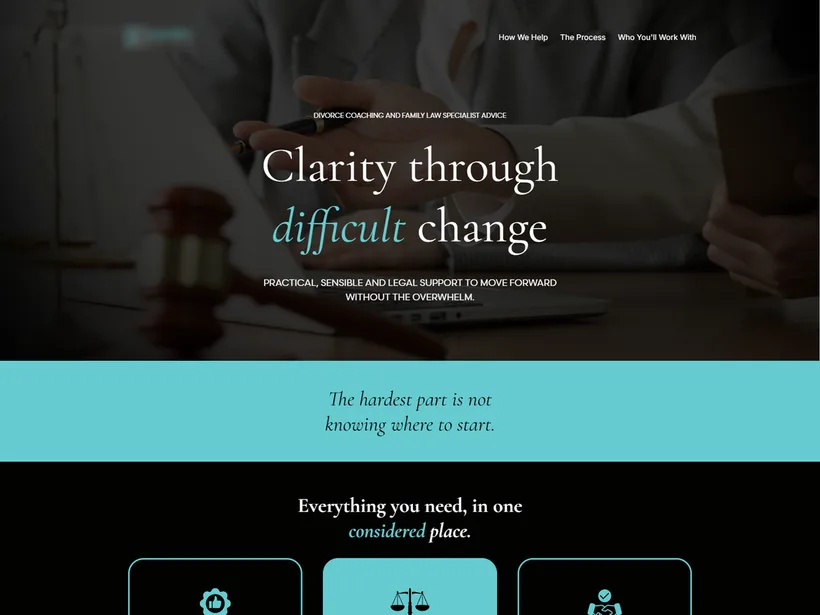 Divorce coaching and family law website